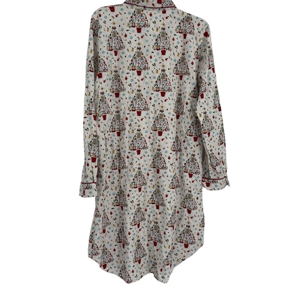 Lands’ End Womens Flannel Night Shirt Gown Size 18 Holiday Christmas Nautical - Picture 2 of 12